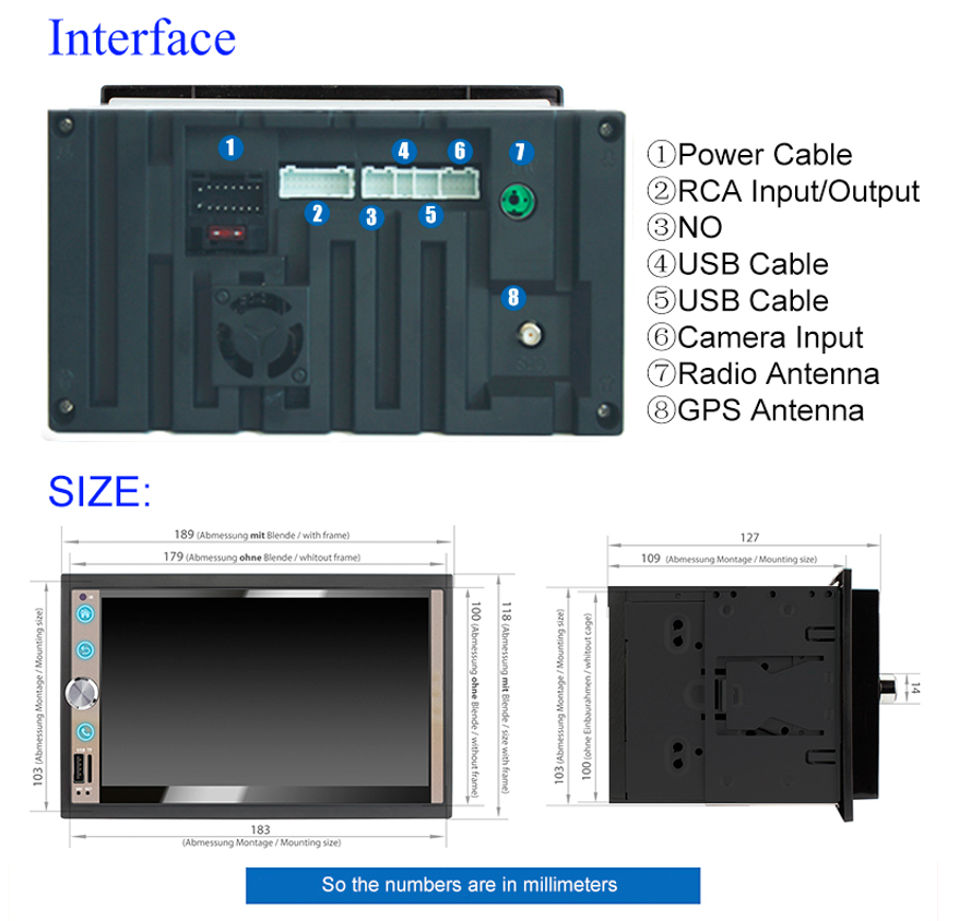 178mm*100mm 7-inch Universal Car Radio Supplier