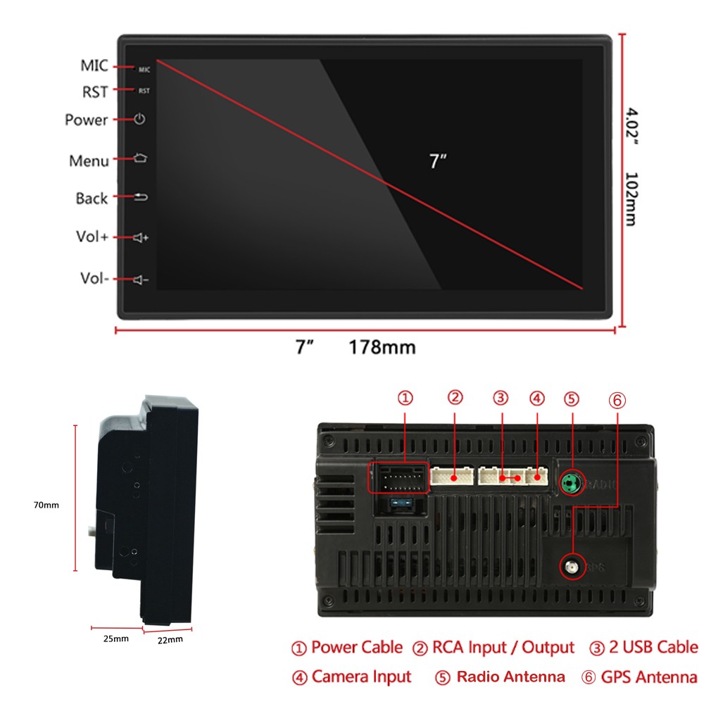 7 inches Multimedia Mp5 Player for KIA Toyota ect. Car Stereo Car Radio supplier