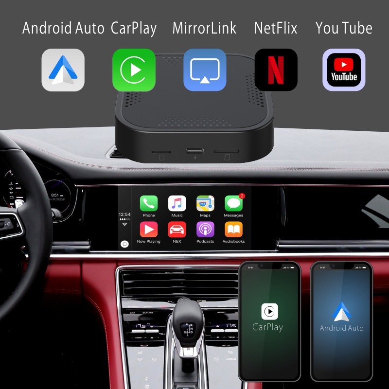 Qualcomm Octa-core CarPlay Android Box Ai Box for Original Screen with Wireless CarPlay and Android Auto 4G