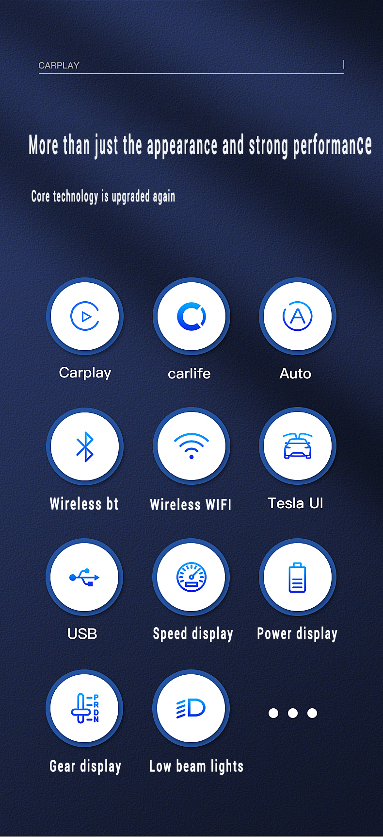 Tesla LCD Meter Display with CarPlay and Auto