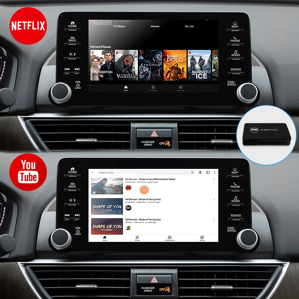 Wireless CarPlay AI Box Lite with CarPlay and Android Auto Adaptor Support YouTube and Netflix