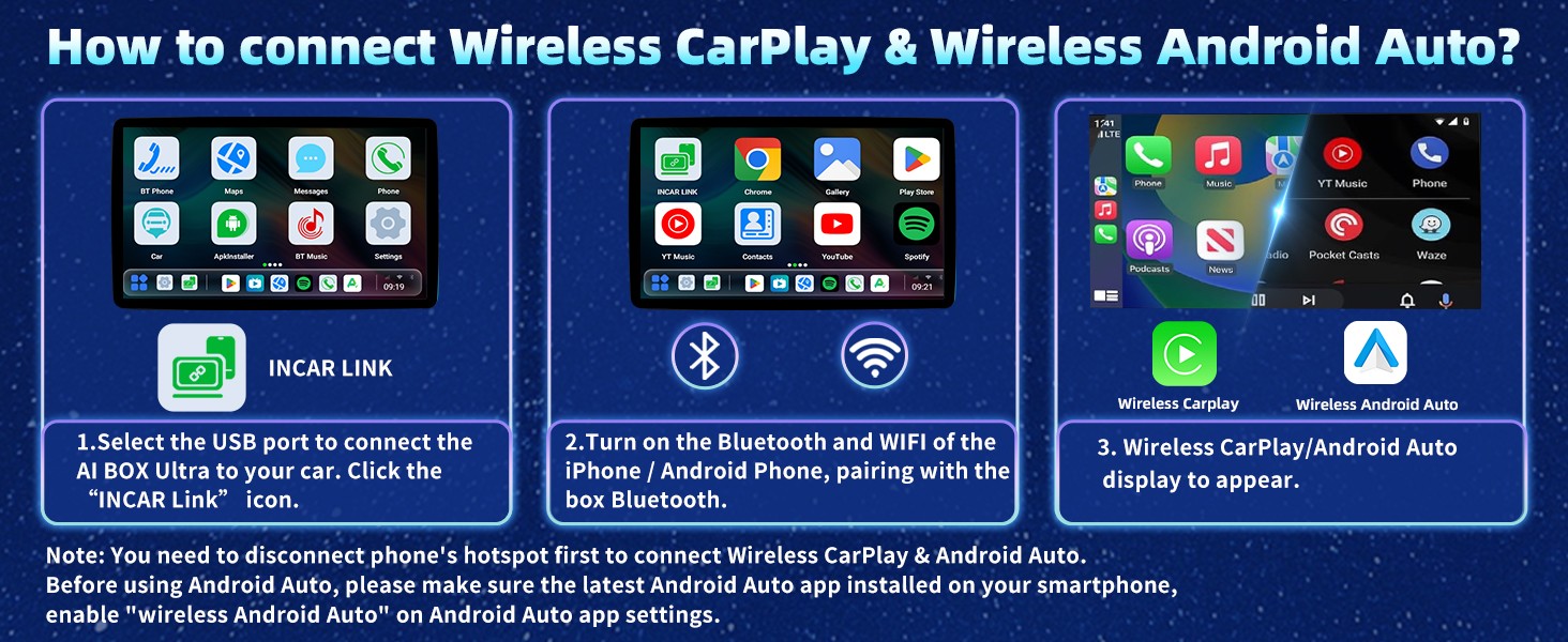 Qualcomm 6225 AI Box CarPlay 8G 128G Built in Nano 4G SIM OTA Update Android CarPlay Box Wireless Adapter for YouTube Netflix