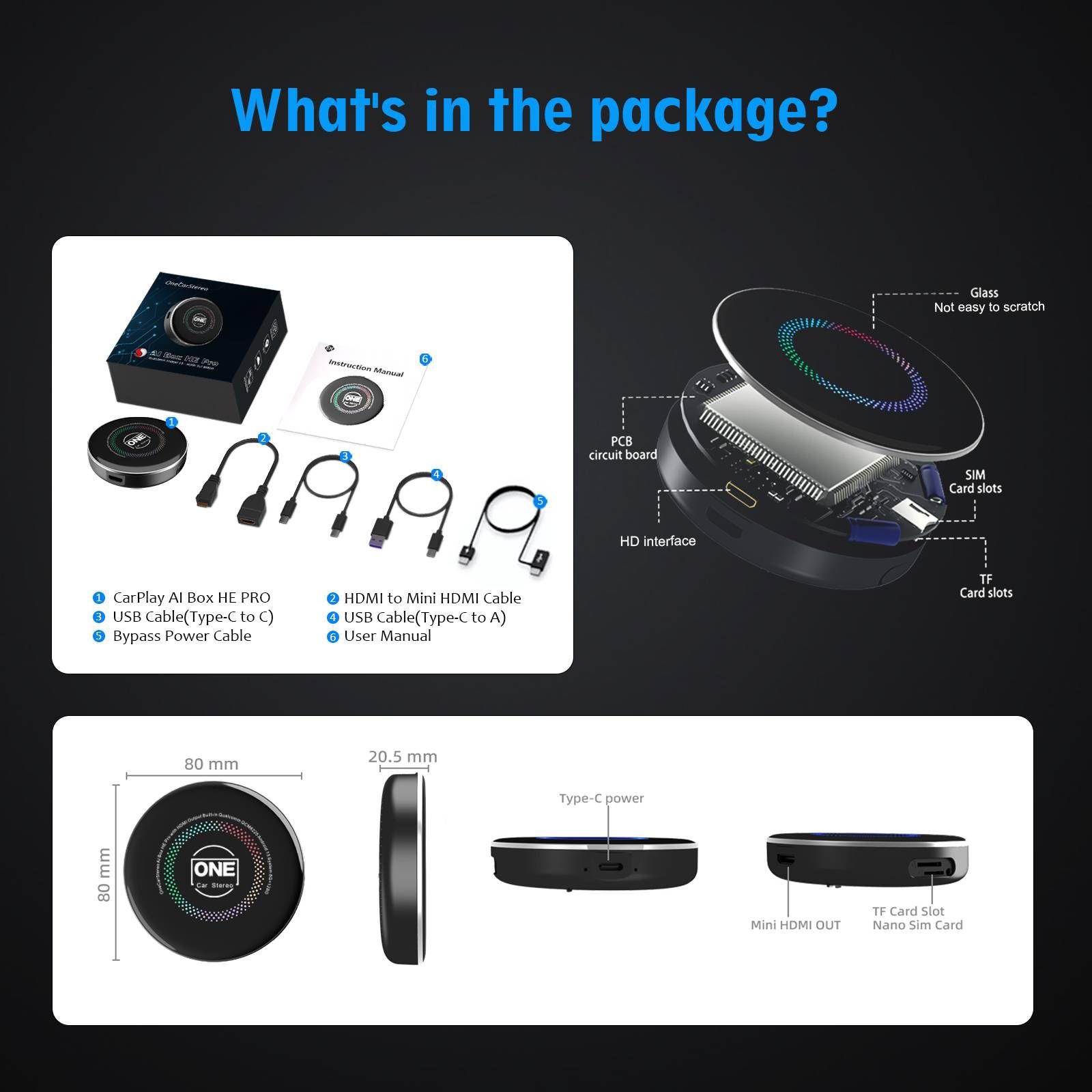 Qualcomm 6225 8G+128G 4G SIM Card Wireless CarPlay AI Box with OTA Update Video Out Android Auto Adapter for YouTube