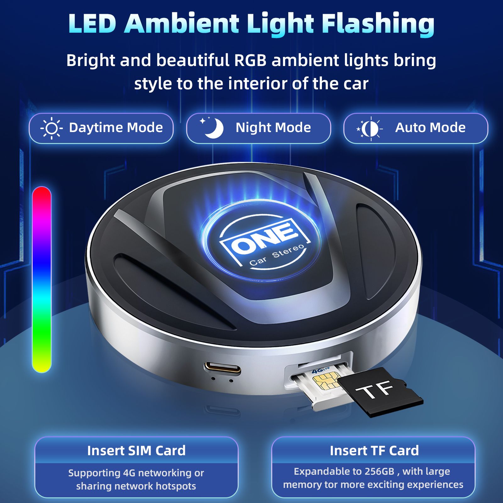 Qualcomm 6225 AI Box CarPlay 8G+128G Built in Nano 4G SIM OTA Update Android CarPlay Box Wireless Adapter for YouTube Netflix