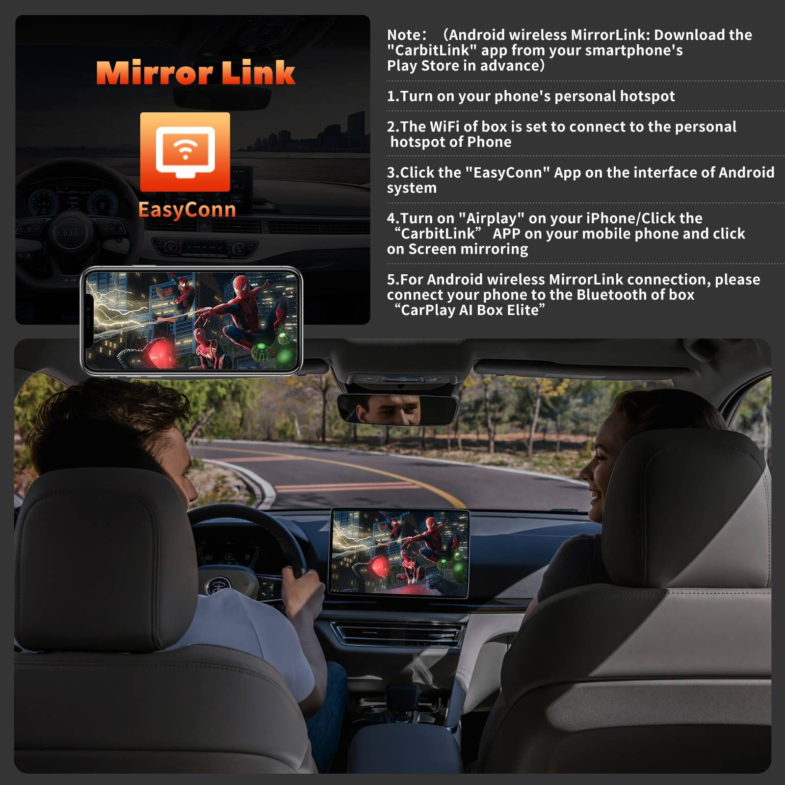 Qualcomm 2290 2G+16G Wireless Android CarPlay Box Adapter Build in WiFi for Netflix YouTube Tiktok Playstore