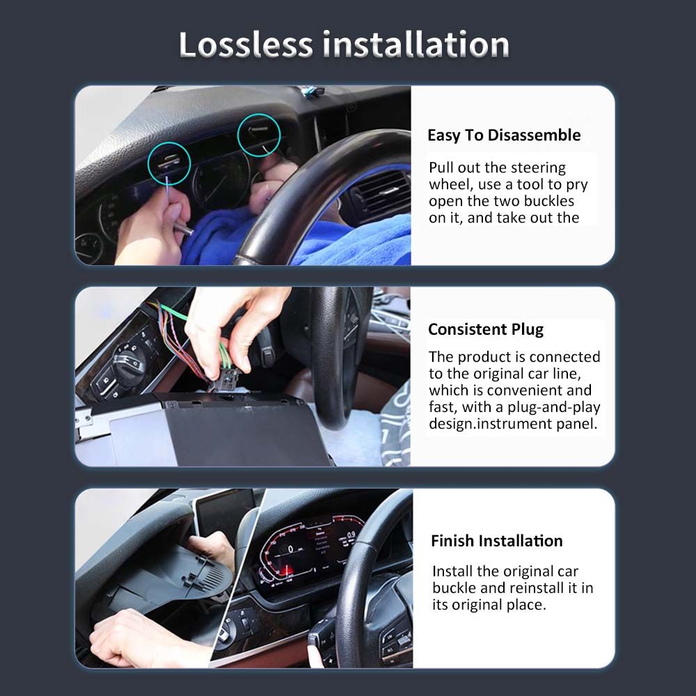 BMW 5 Series GT-F07/F10/F11/F18 6 Series F06/F12/F13 7 Series F01/F02/F03 Digital Dashboard Wireless CarPlay Virtual Tacho Cockpit LCD Cluster Upgrade