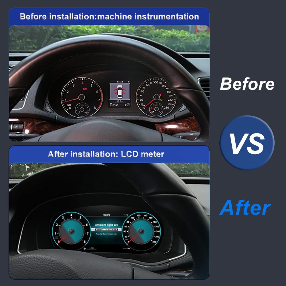 VW Passat 2016-2017 Digital Dashboard Wireless CarPlay Virtual Tacho Cockpit LCD Cluster Upgrade