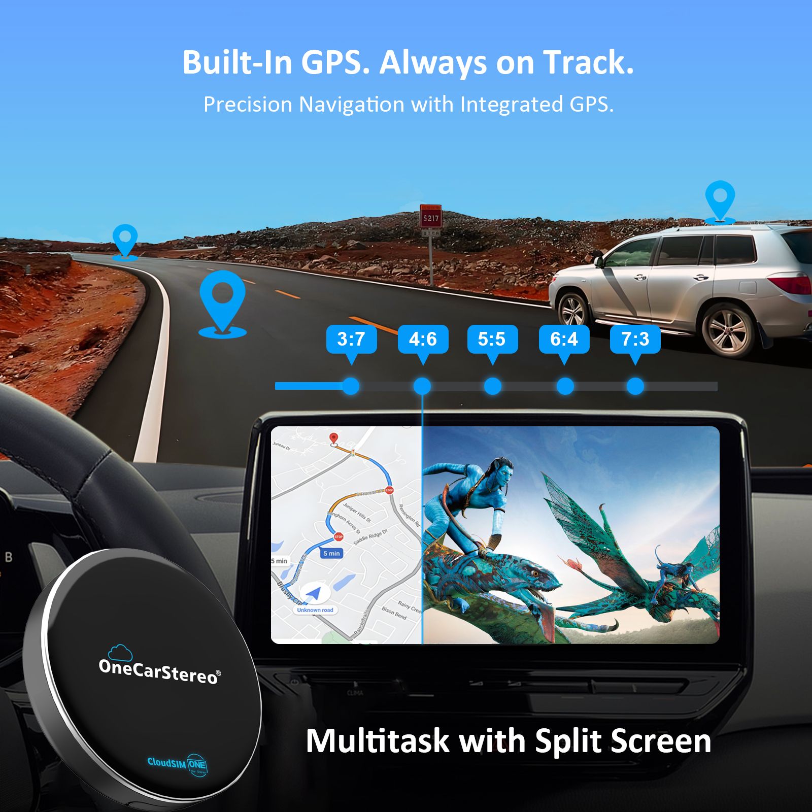 Wireless CarPlay Cloud AI Box Android Auto GPS Built-in Cloud SIM Adapter Video for YouTube Netflix Dongle